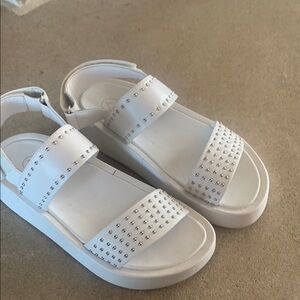 Ash White Chunky Platform Sandals